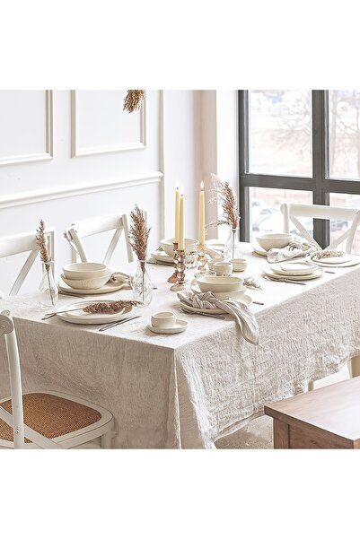 Choice 140x220cm Beige French Cream Style Soft Pleated Beige Tablecloth for W...