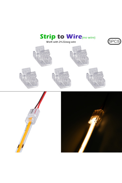 Choice3 موصل تمديد لشريط LED من نوع COB بقياس 10 مم، 2 دبوس، IP20، IP65، 5 قط...