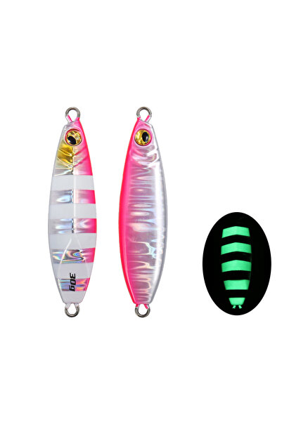 Choice 60g Pink Glow JIGGINGPRO Pebble 20g 30g 40g 60g Metal Jig Slow Pitch J...
