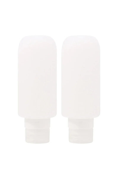 Choice5 2Pcs White 200ml Silicone Bottle Refillable Bottle Lotion Shower Gel ...