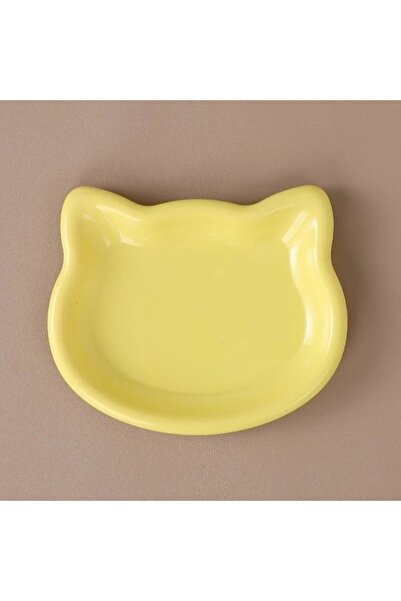 Choice1 Yellow 1/4pcs Cute Cat Shape Cat Bowl Plastic Anti-Fall Flip Cat Food...