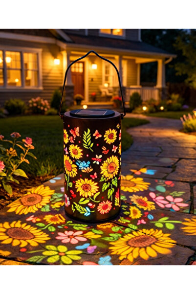 Choice3 Colorful Sunflower 1pc Hanging Solar Lantern, Outdoor Waterproof Vint...