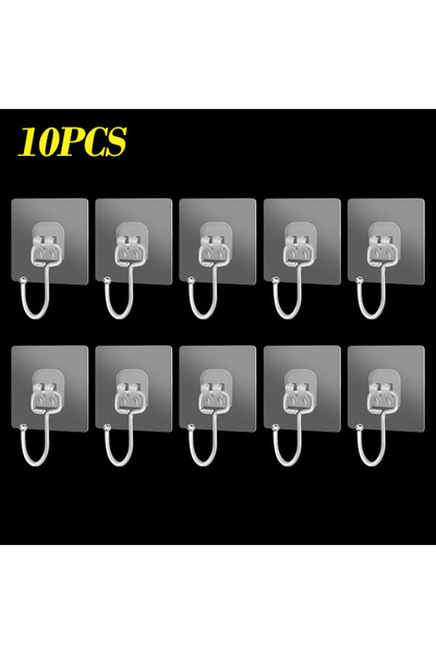 Choice 7x7cm 10 PCS GG Big Size Hook Self-Adhesive PVC Stainless Steel Transp...