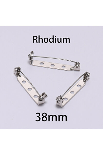Choice Rhodium - 38mm 20pcs 20 25 32 38mm Brooch Clip Base Pins Blank Safe Lo...
