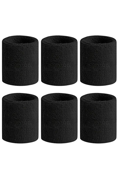 Choice Black-6pcs 6pcs Sweat Absorption Sports Wristband, Moisture Wicking Wr...