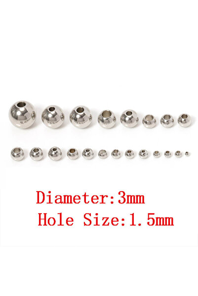 Choice8 3x1.5mm 100pcs 2/3/4/5/6/8/10mm Metal Spacer Beads Round Beads for DI...