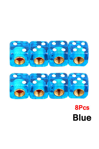 Choice7 Blue-8Pcs AUTCOAT 4/8Pcs Dice Tire Valve Stem Caps, Universal Plastic...