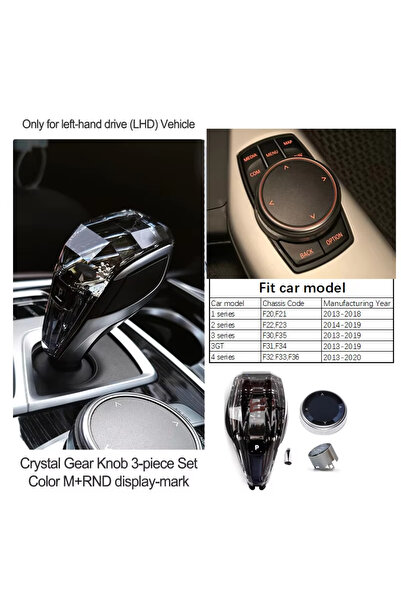 Choice9 EVO-1234F Series Crystal Gear Shift Lever Knob Set For BMW 5 Series G...