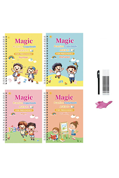 Choice 4pcs sets 4pcs Sank Magic Practice Copybook Pen Preschools Kids Callig...