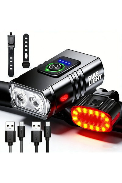 Choice4 مجموعة Heinast C من أضواء الدراجات القابلة لإعادة الشحن عبر USB، مصبا...