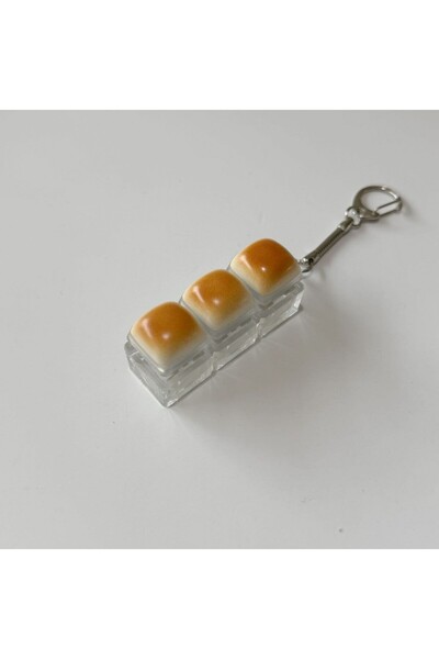 choice2 Caramel Bread-3 keys Creative Bread Keyboard Keychain Mechanical Keyb...