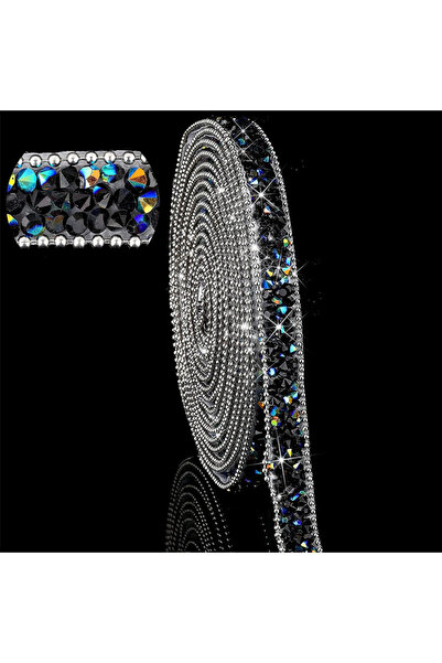 Choice10 Length 3 Yards Black AB Color 1/2/3 Yards Resin Rhinestone Ribbon Se...