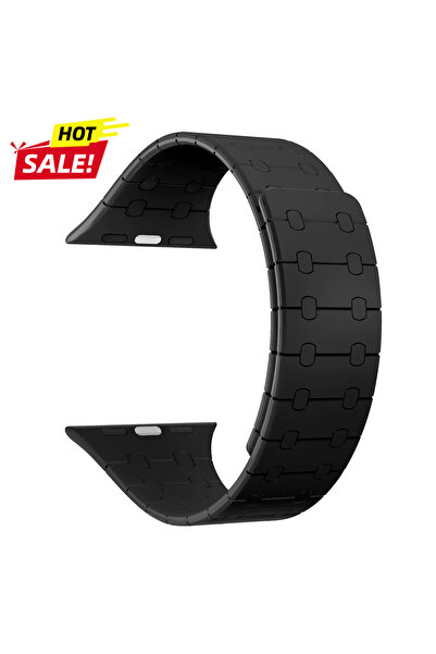 Choice3 38mm 40mm 41mm Balck Balck Silicone Magnetic Strap for Watch Ultra2 B...