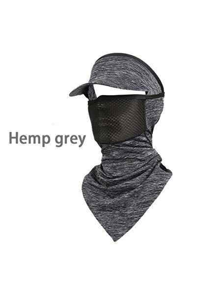 choice2 hemp grey Summer Full Face Mask Breathable Anti-UV Neck Flap Wide Bri...