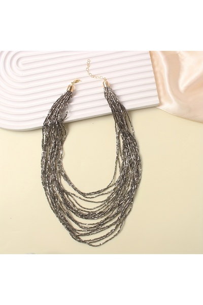 Choice3 b Multi-layered Handmade Seed Beads Waterfall Shaped Tassels Necklace...