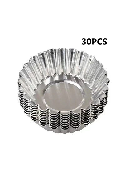 Choice 30pcs Reusable Aluminum Egg Tart Molds Cookie Pudding Jellies Mould Mo...
