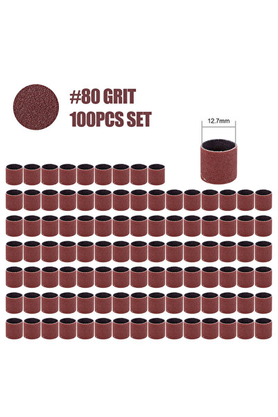 Choice6 100pcs 80 Grit CMCP 12.7mm Sanding Drum Grit 80 100 120 with 1/8" Sha...