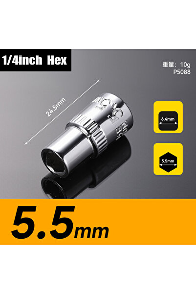 Choice4 5.5mm 1/4 Drive Inch 4 4.5 5 5.5 6 6.5 7 8 9 10 11 12 13 14mm Ratchet...