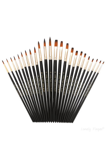 Choice22 24pcs Black Brush 12/24/48pcs Paint Brushes Set Professional Paint B...