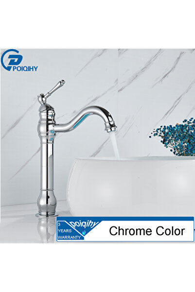 Choice8 Chrome High POIQIHY Antique Brass Basin Vessel Sink Faucet Deck Mount...