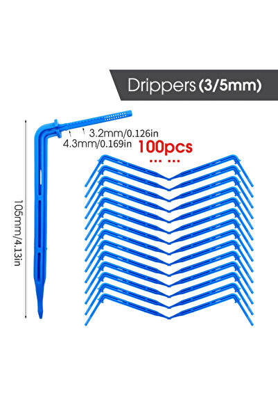 choice2 Blue 100pcs 100-10M 4/2-Way 8L Drip Arrow Irrigation Transmitter Wate...