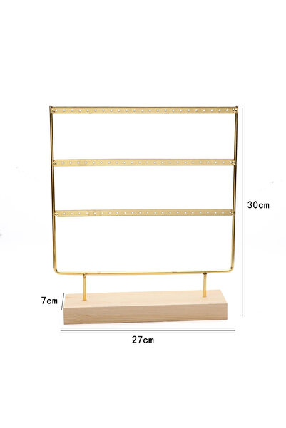 Choice Gold 30cm Earring Stand Wooden Base Jewelry Towel with Holes Hanging J...