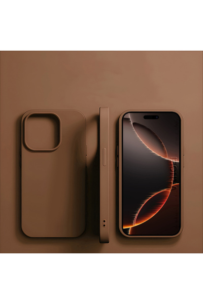 Choice iPhone 15 Light Brown Original Liquid Silicone Phone Case For iPhone 1...