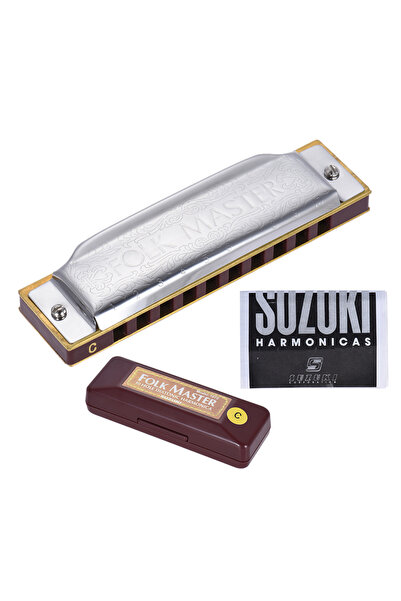 Choice C Suzuki 1072-F Folkmaster Standard 10-Hole Diatonic Harmonica Key of ...