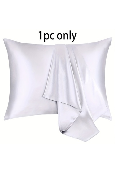 Choice 500*750mm WHITE Satin Pillowcase 21 Momme 600 Thread Count for Hair an...
