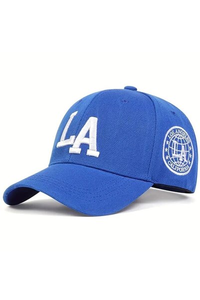 Choice5 Blue Unisex La Letter Embroidery Baseball Caps Spring and Autumn Outd...