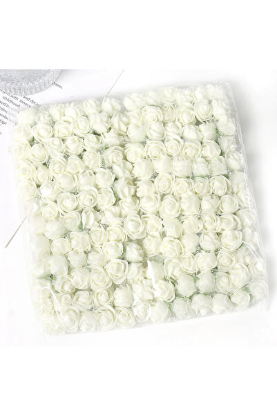Choice1 As Picture cream 144 Pieces Rose Artificial Flowers Bouquet 7.5cm Foa...