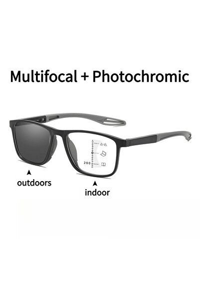 Choice4 +200 gray 3in1 Photochromic Multifocal Reading Glasses Progressive Lo...