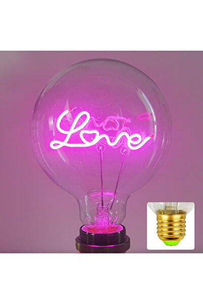 Choice 4W 220V Yes Pink LOVE G125 220V 4W Dimmable Pink Red Yellow Edison Bul...