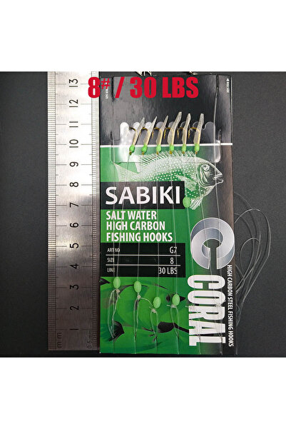 Choice G-8 Lunker Sabiki lure flasher rig hook soft bait luminous eel glow da...