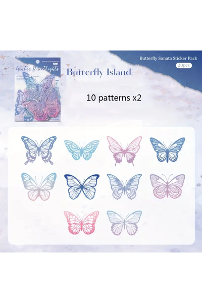 choice2 3 20 Sheets Gold-Stamped Laser Butterfly Sticker Set, Exquisite Butte...
