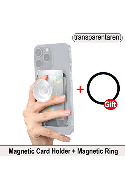 Choice Transparent Grippopso For MagSafe Wallet Magentic Phone Card Grip Hold...