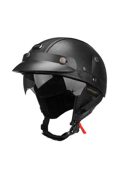 Choice XL 535 Black Retro Motorcycle Helmet DOT Certification Moto Helmet Men...