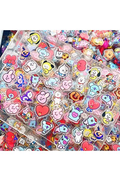 choice2 60PCS 2CM 40PCS 2CM Kawaii BT21 Acrylic Sheet DIY Accessory Decoratio...