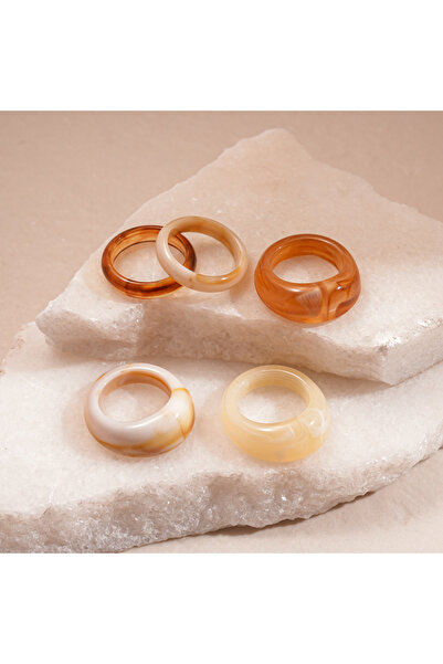 Choice Style6 5 Pcs Irregular Smudging Acrylic Rings for Women Colorful Aesth...