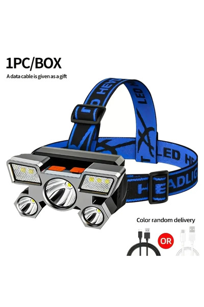 Choice1 Blue 1PC Powerful Rechargeable Head Flashlight for Fishing Led Headla...