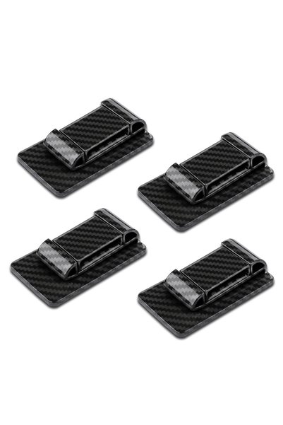 Choice4 4pcs Carbon Fibre Car Seat Belt Limiter Buckle Non-slip Stopper Fixed...