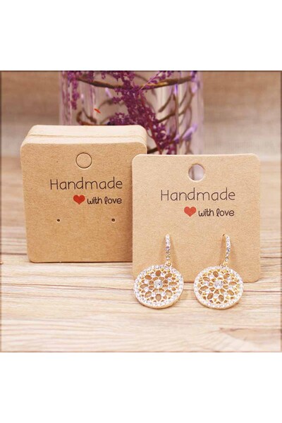 Choice 50cards kraft5X5CMr 50pc Paper Earring Handmade Style Earring Card 5x5...