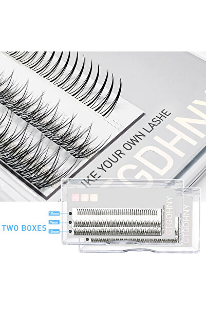 Choice1 A FishTail Mix Two Boxes DIY Lashes A/M Shape Spikes Cluster Eyelash ...