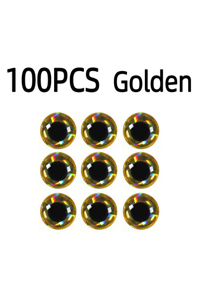 Choice 7mm 100PCS Golden ICERIO 100pcs/Pack Epoxy 3D Holographic Fish Eyes Sq...