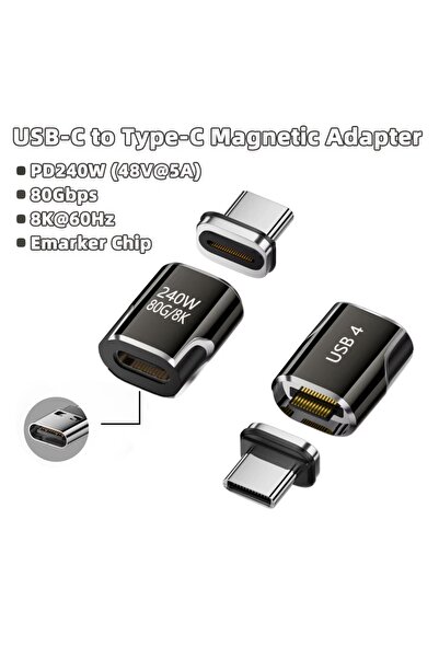 Choice1 240W XQ CX SKH USB4 Thunderbolt4/3 Magnetic USB C To Type C Adapter 2...