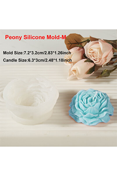 Choice1 Peony Flower Mold M Peony Flower Candle Mold DIY Bud Flower Petal Res...