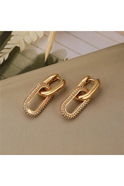 Choice 01 Retro Double Loop Design Drop Earrings Gold Silver Color Geometric ...