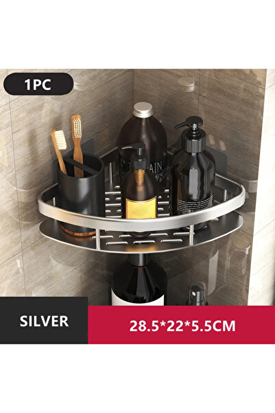 Choice Silver Bathroom Shelf Aluminum Alloy Shampoo Rack Makeup Storage Organ...