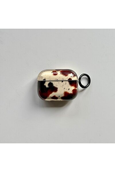 Choice for AirPods 4 BROWN Retro Brown Leopard Print Black Splash Ink Transpa...