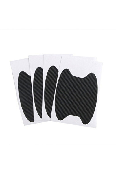 Choice6 4PC Black 4Pcs Auto Door Sticker Carbon Fiber Scratches Resistant Cov...